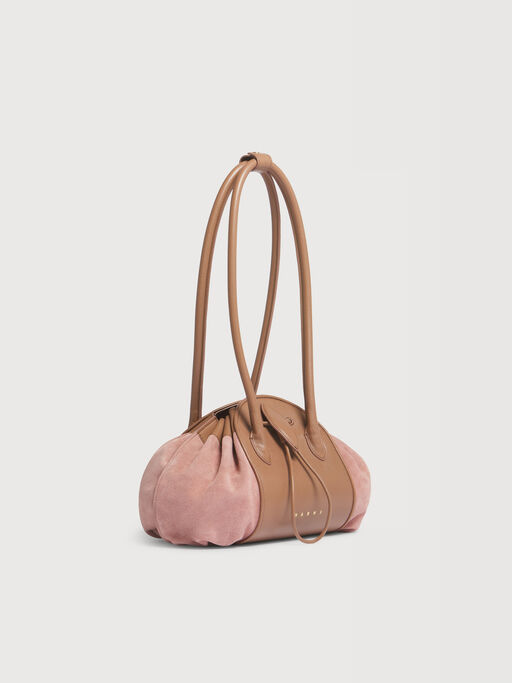 Pink leather and suede Tulipea shoulder bag - Shopping Bags