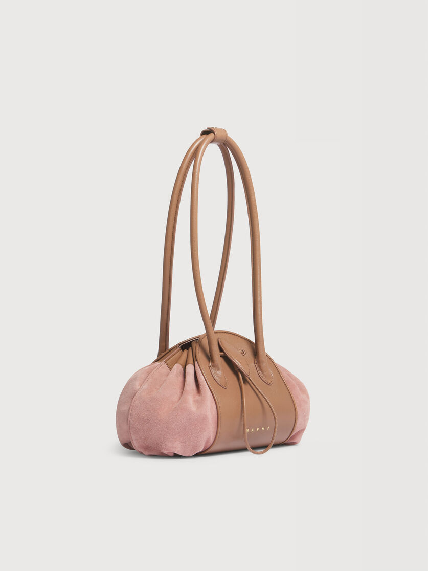 Pink leather and suede Tulipea shoulder bag, Image 5