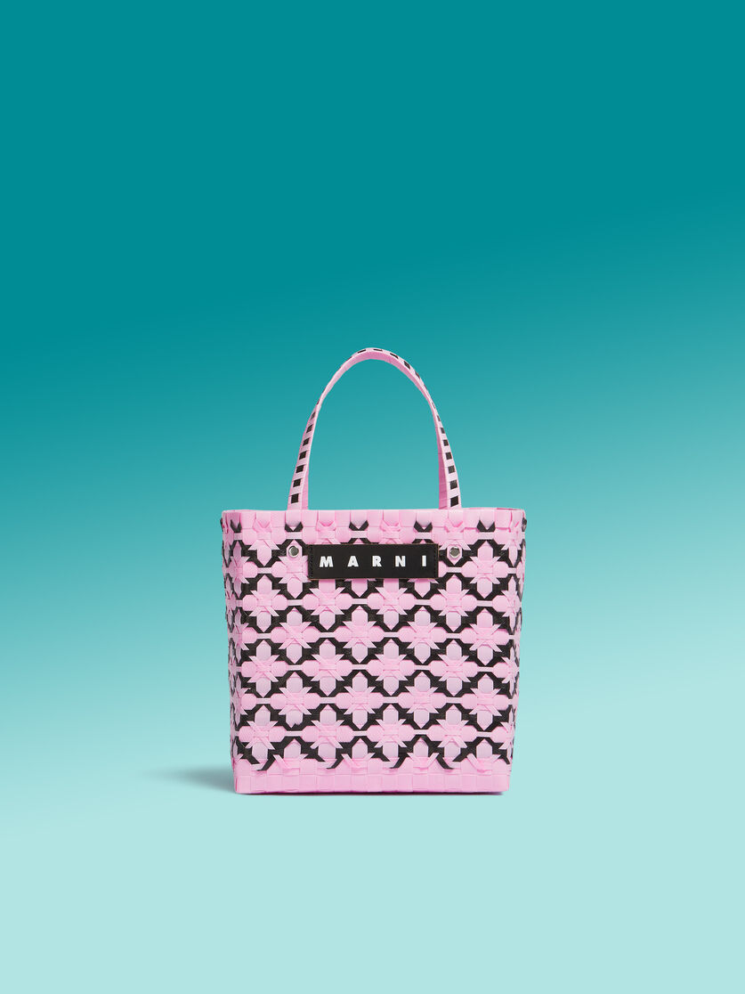 Pink and black MARNI MARKET BASKET bag