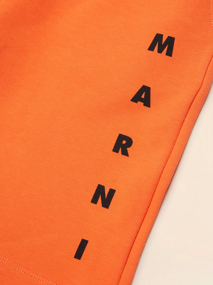 Orange cotton sweat shorts with Marni print, Image 4