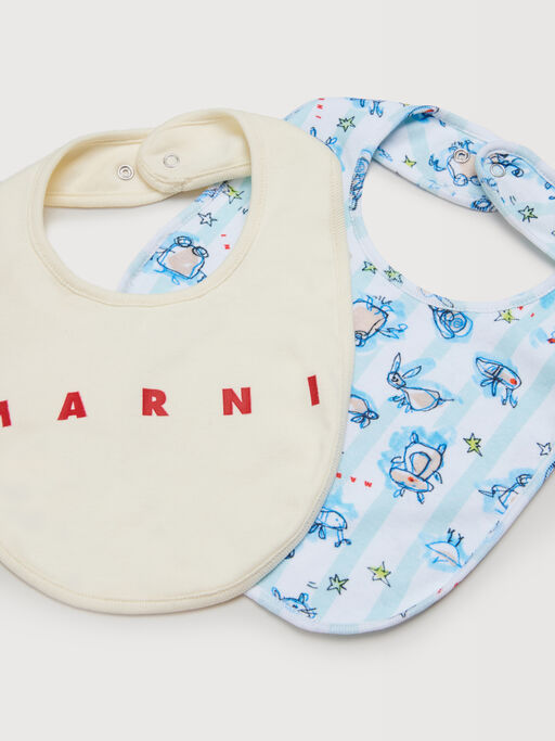 Set of 2 multicolor solid and printed cotton bibs - Other accessories