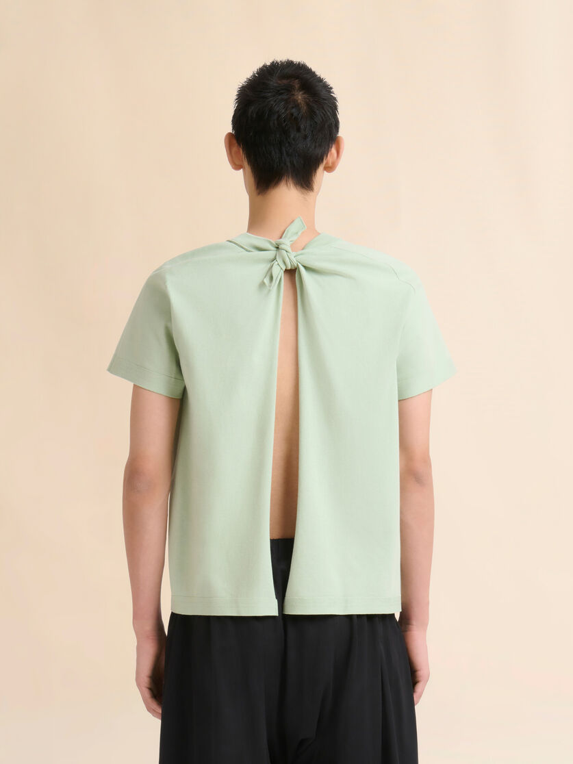 T-shirt in cotone verde con schiena scoperta e tasca Trunkaroo - Camicie - Image 3