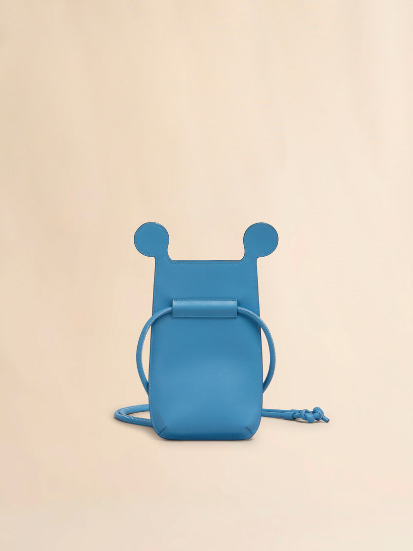 Petrolblaue iPhone-Hülle aus Leder mit Marni Symbol Stickerei - Brieftaschen & Kleinlederwaren - Image 2