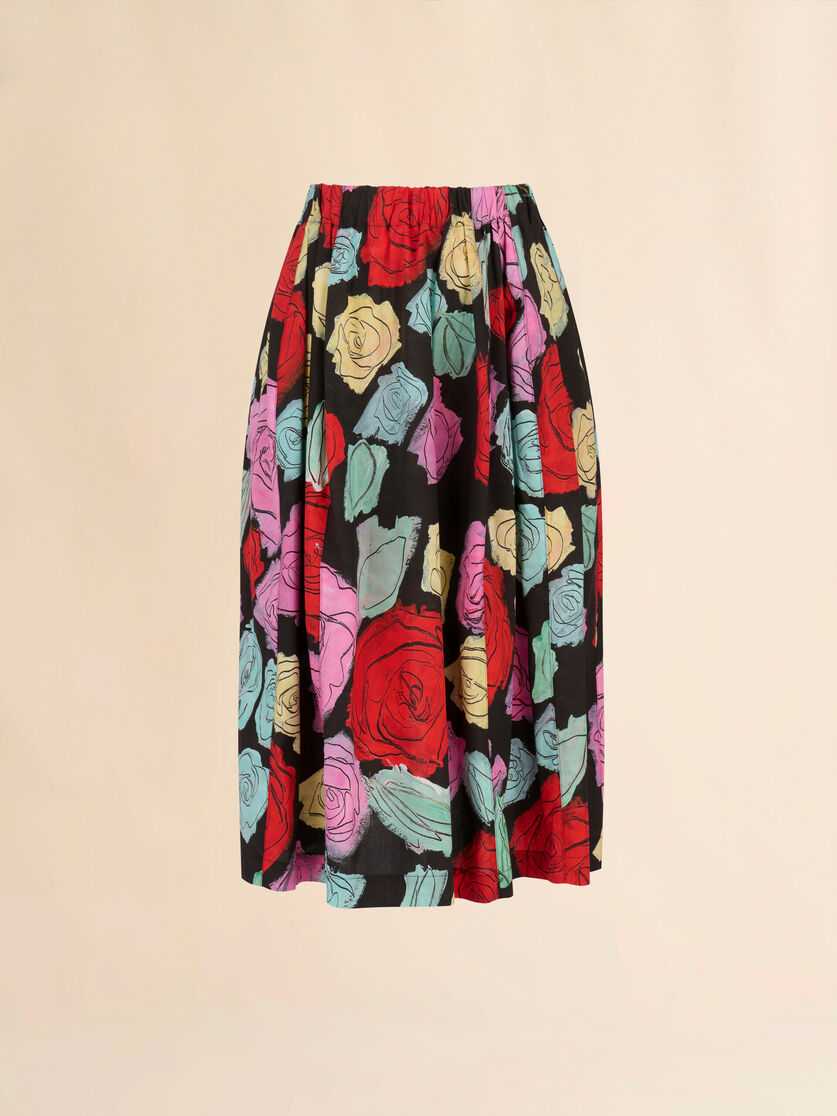 Black poplin panelled skirt with Orion print - Skirts - Image 1