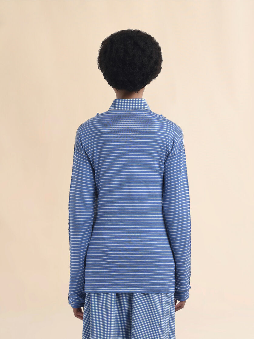 Striped knitted top with contrasting back panel - Pullovers - Image 3