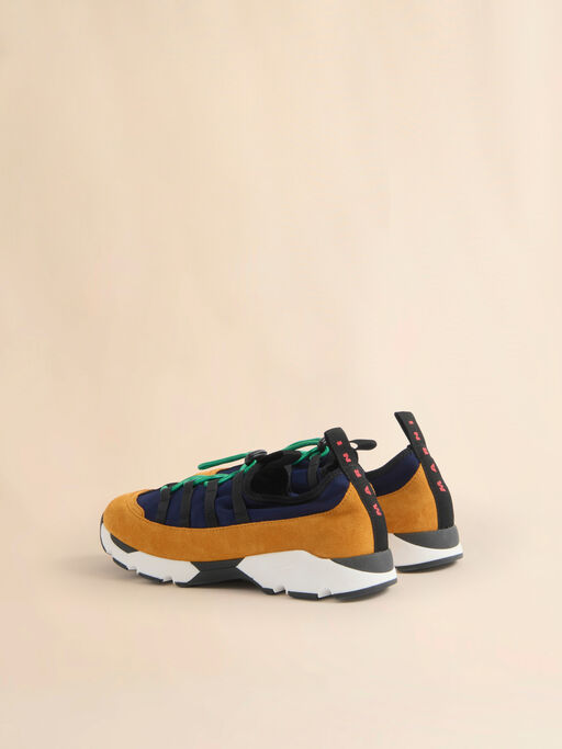 Blue and orange lycra lace-up Running Sneaker - Sneakers