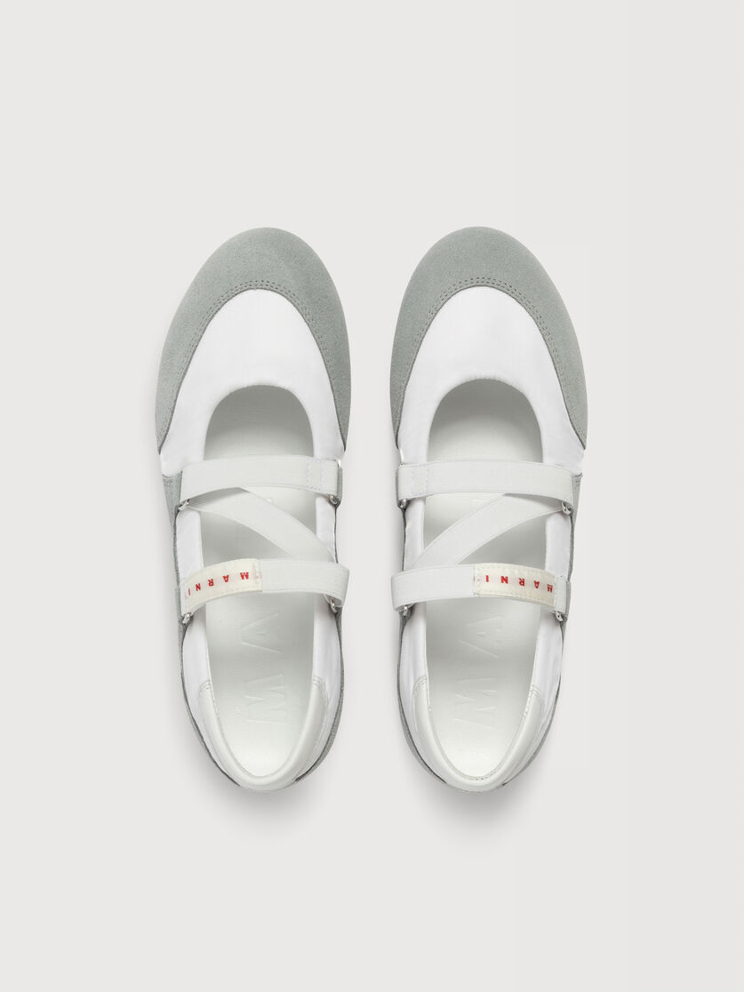 Soccer Retro grey ballerina trainers, Image 5