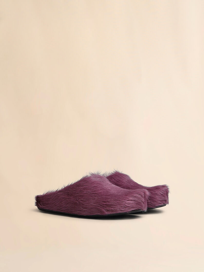 Blue long hair calfskin Fussbett sabot - Clogs - Image 2