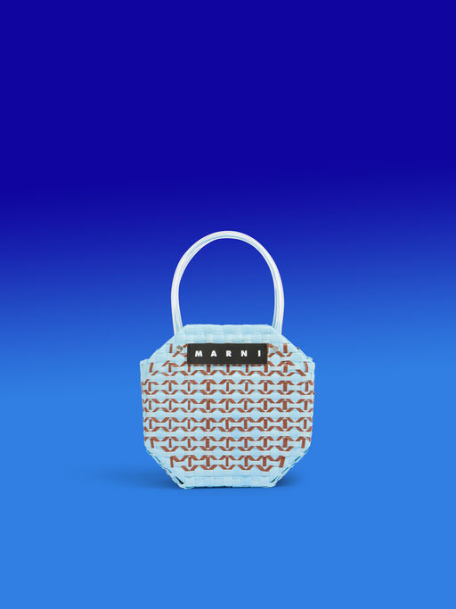 ライトブルー MARNI MARKET オクタゴナルバスケットバッグ - ショッピングバッグ