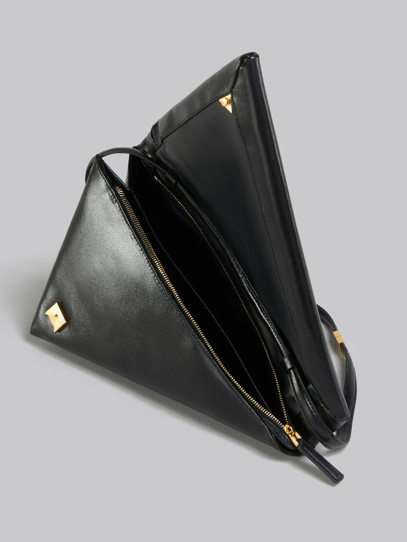 Black leather Prisma triangle bag - Shoulder Bag - Image 4