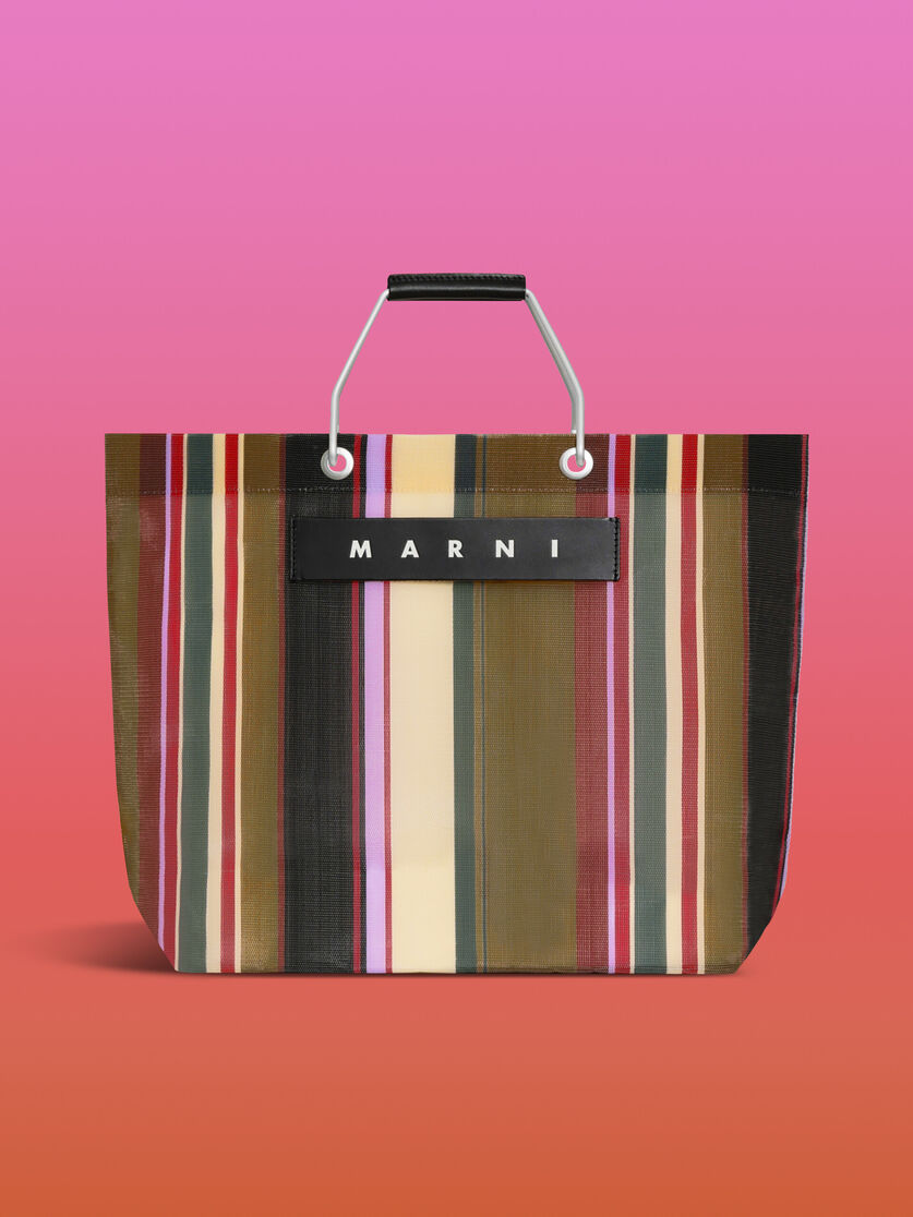 マルチカラーブルー MARNI MARKET STRIPE BAG - ショッピングバッグ - Image 1