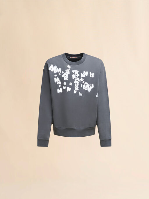 Grey jersey sweatshirt with Marni Caos logo - Sweaters