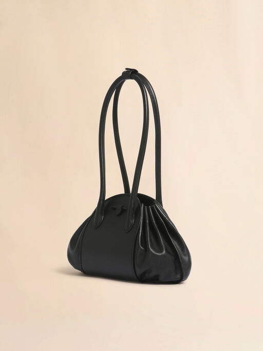Black leather Tulipea Shoulder bag - Shopping Bags