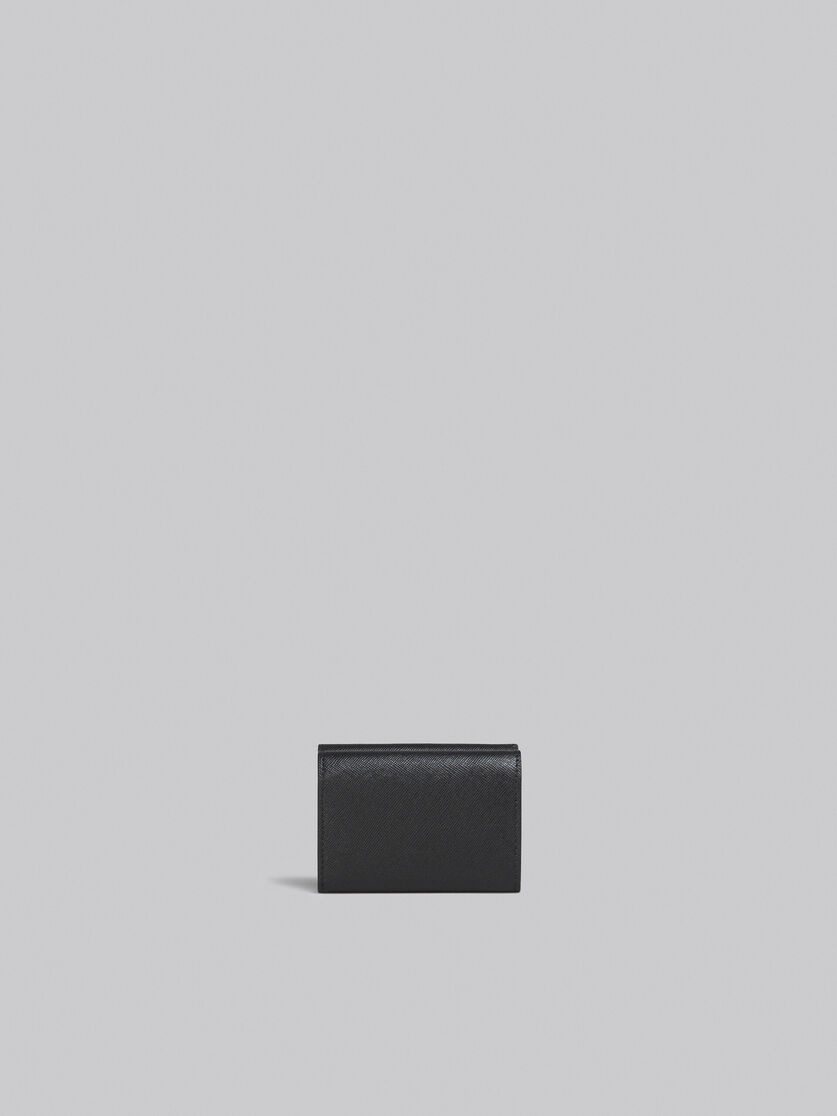 ブラック サフィアーノレザー製三つ折りウォレット - 財布 - Image 3