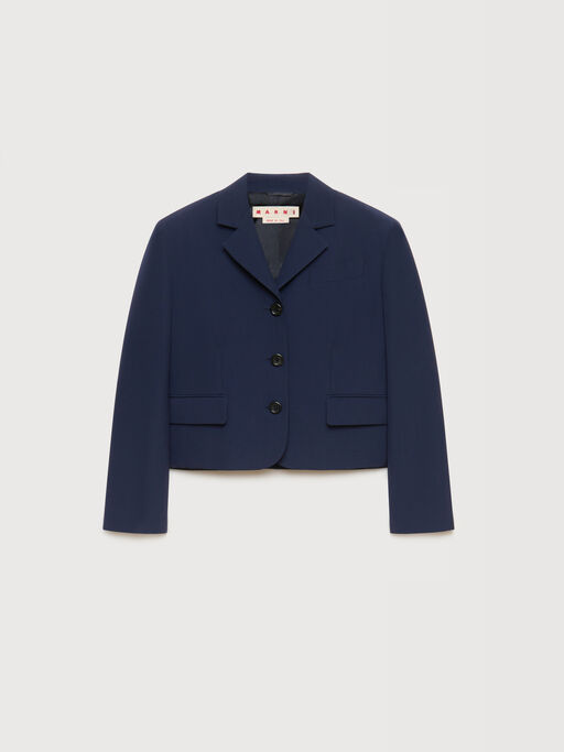 Deep blue techno wool jacket - Jackets