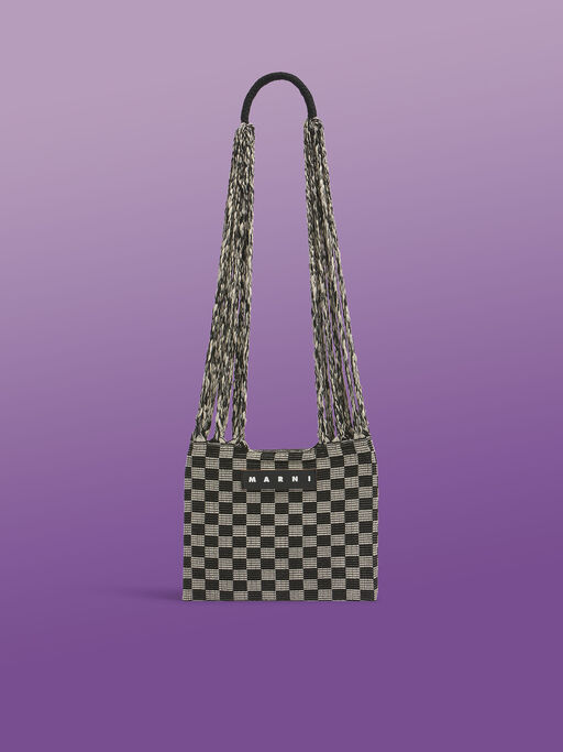 ホワイト MARNI MARKET CROSS CHECKERBORAD HAMMOCK BAG - ショッピングバッグ