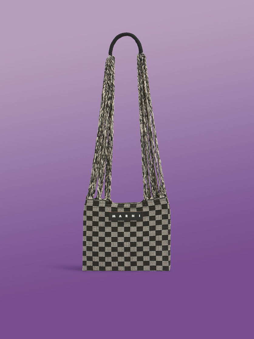 ホワイト MARNI MARKET CROSS CHECKERBORAD HAMMOCK BAG - ショッピングバッグ - Image 1