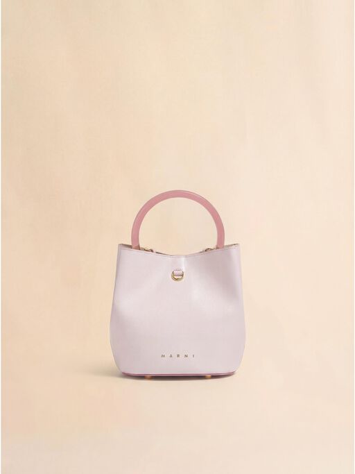 Pink leather Pannier bucket bag - Shoulder Bags