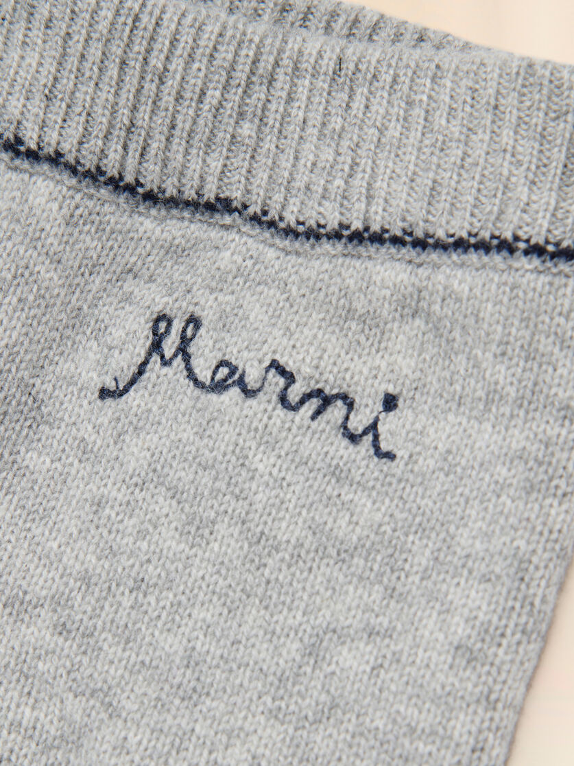 Deep blue wool-cashmere pants with logo - Pants - Image 4