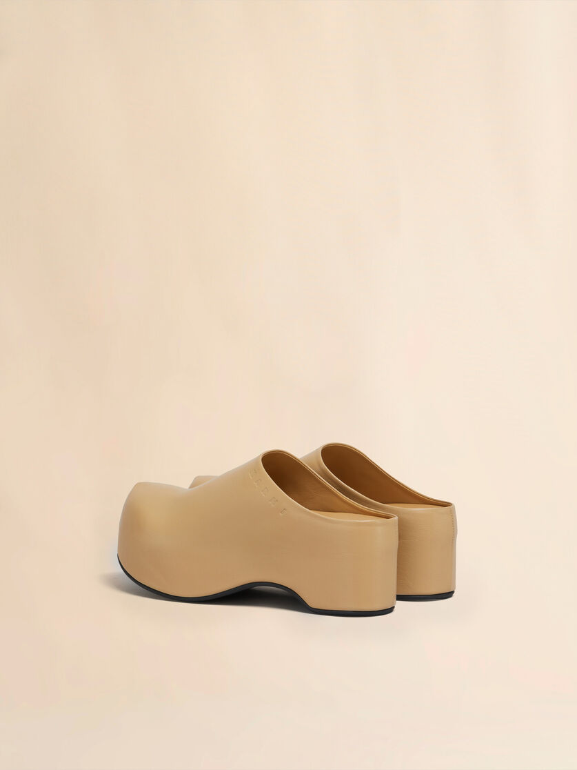 Black leather chunky clog sabot - Sandals - Image 3
