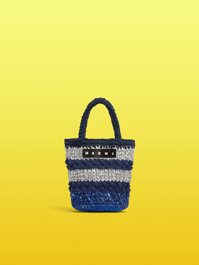 ディープブルー シルバー ボブルニット MARNI MARKET バケットバッグ - ショッピングバッグ - Image 1