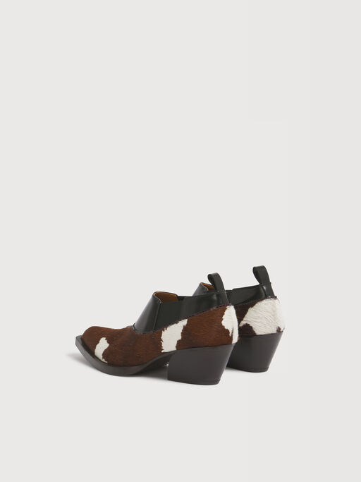 Cow-print ponyhair cowboy low-cut boot - Boots