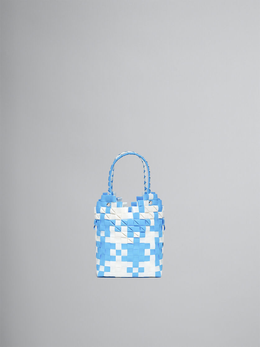 White and black woven Diamond Basket Bag - Bags - Image 2