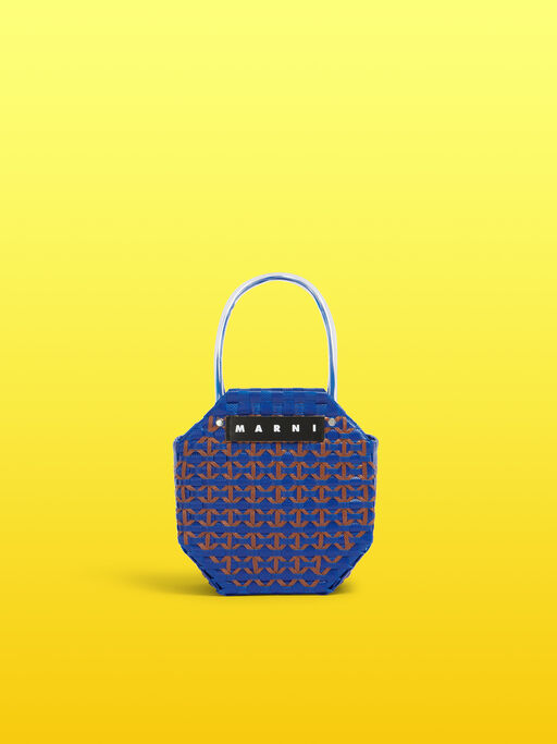 ディープブルー MARNI MARKET オクタゴナルバスケットバッグ - ショッピングバッグ