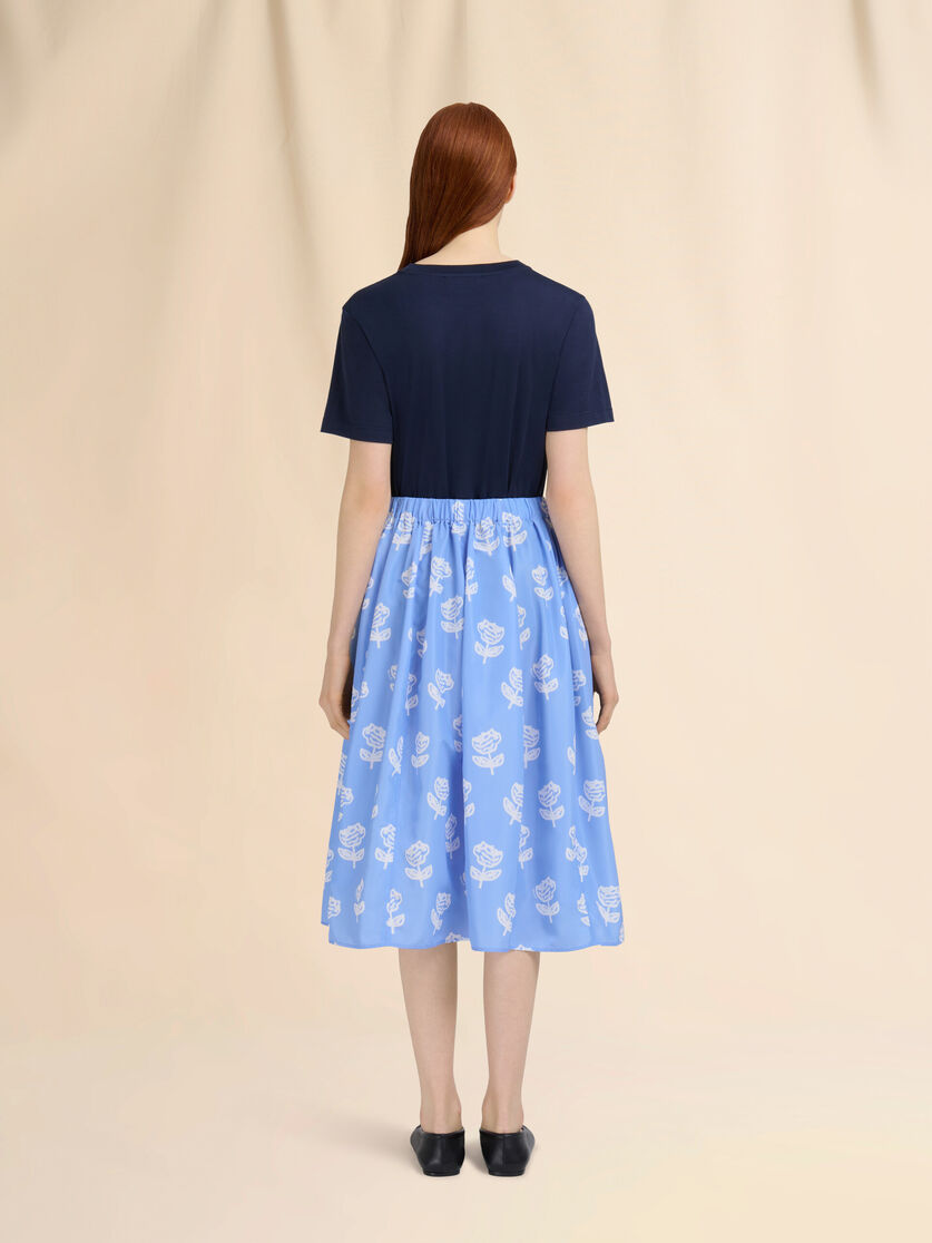 Light blue poplin egg skirt with Sprayed Roses print - Skirts - Image 3