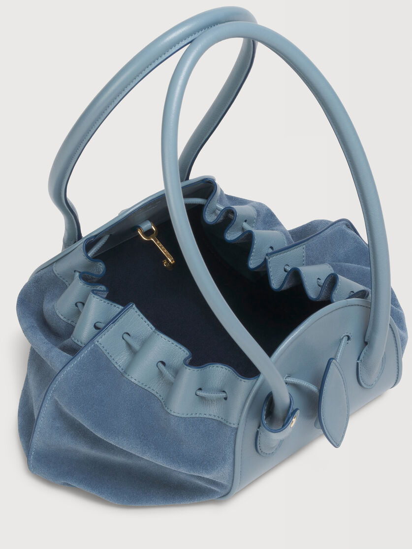 Blue leather and suede Tulipea shoulder bag, Image 3