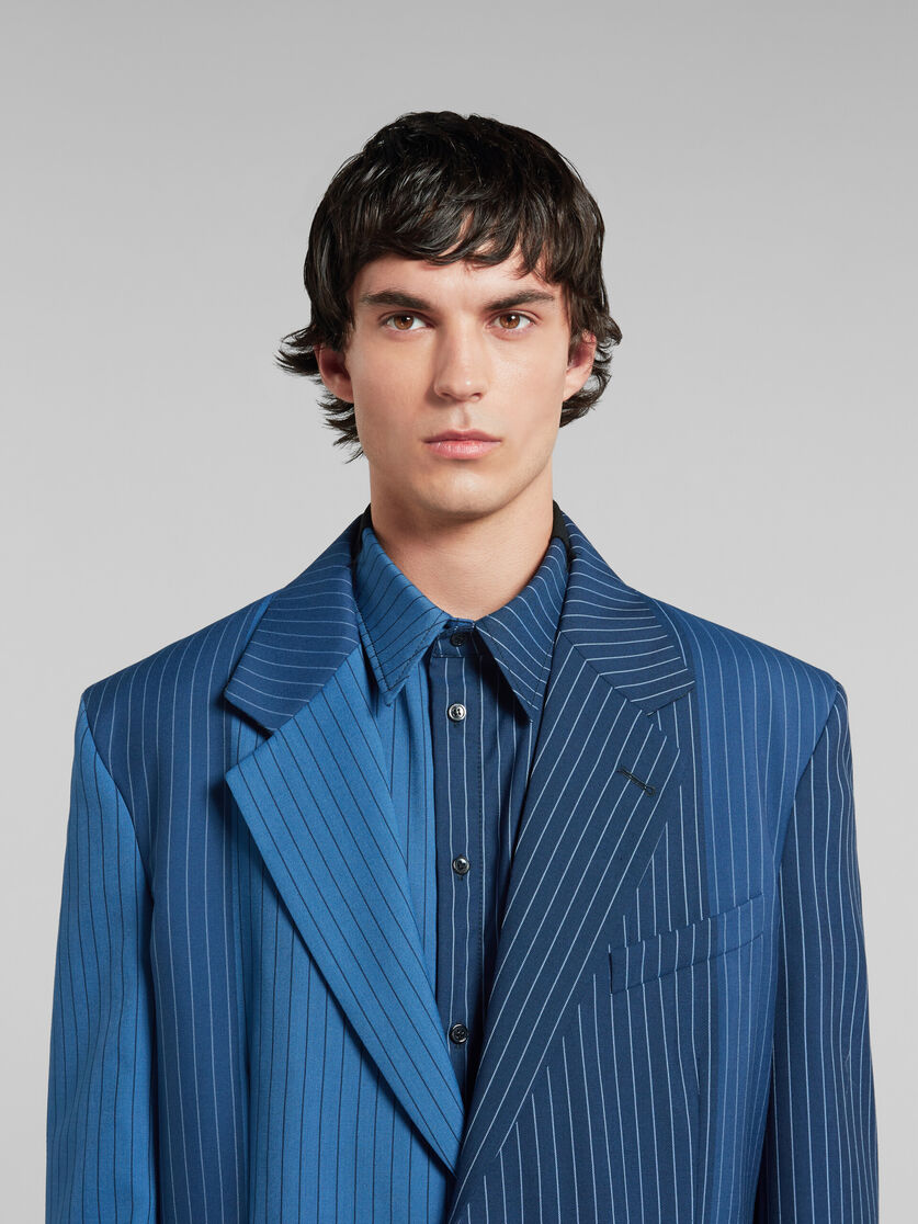 Blue dégradé pinstripe wool blazer - Jackets - Image 4