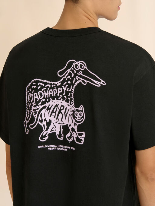 Marni + Madhappy black cotton T-shirt with animal print - Shirts
