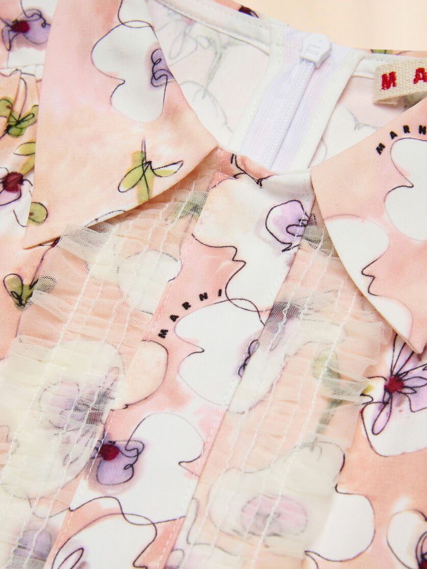 Pink viscose dress with Ninfee print - Dresses - Image 4