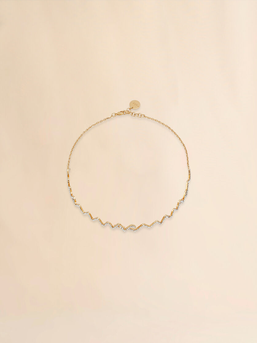 Rhinestone pavé Marni Symbol choker necklace - Necklaces - Image 1