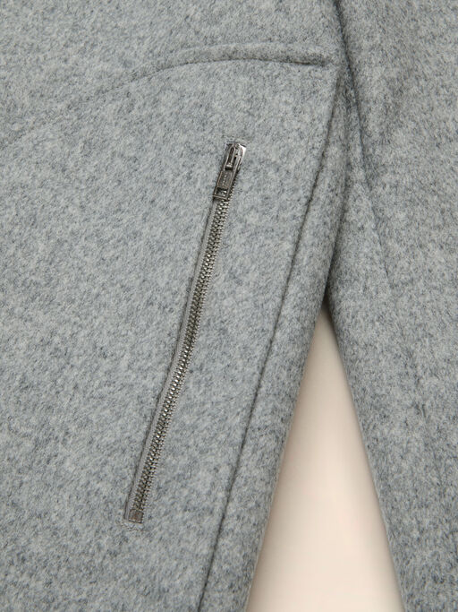 Grey melange wool blend coat with Marni Symbol - Jackets