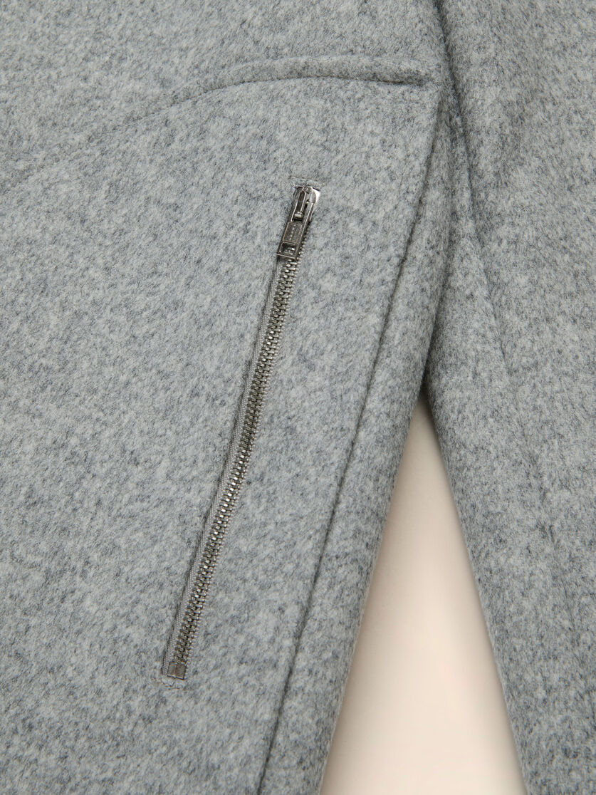 Grey melange wool blend coat with Marni Symbol - Jackets - Image 4