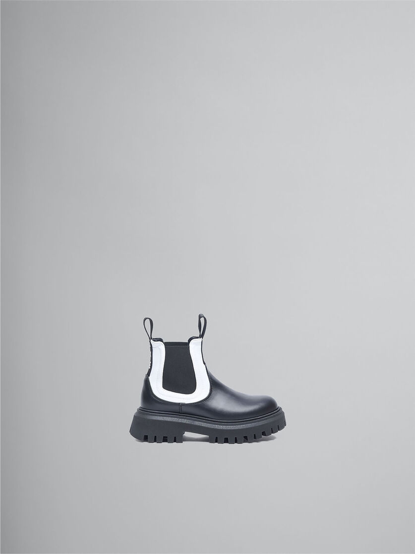 Black and white leather Chelsea boot - Boots - Image 1