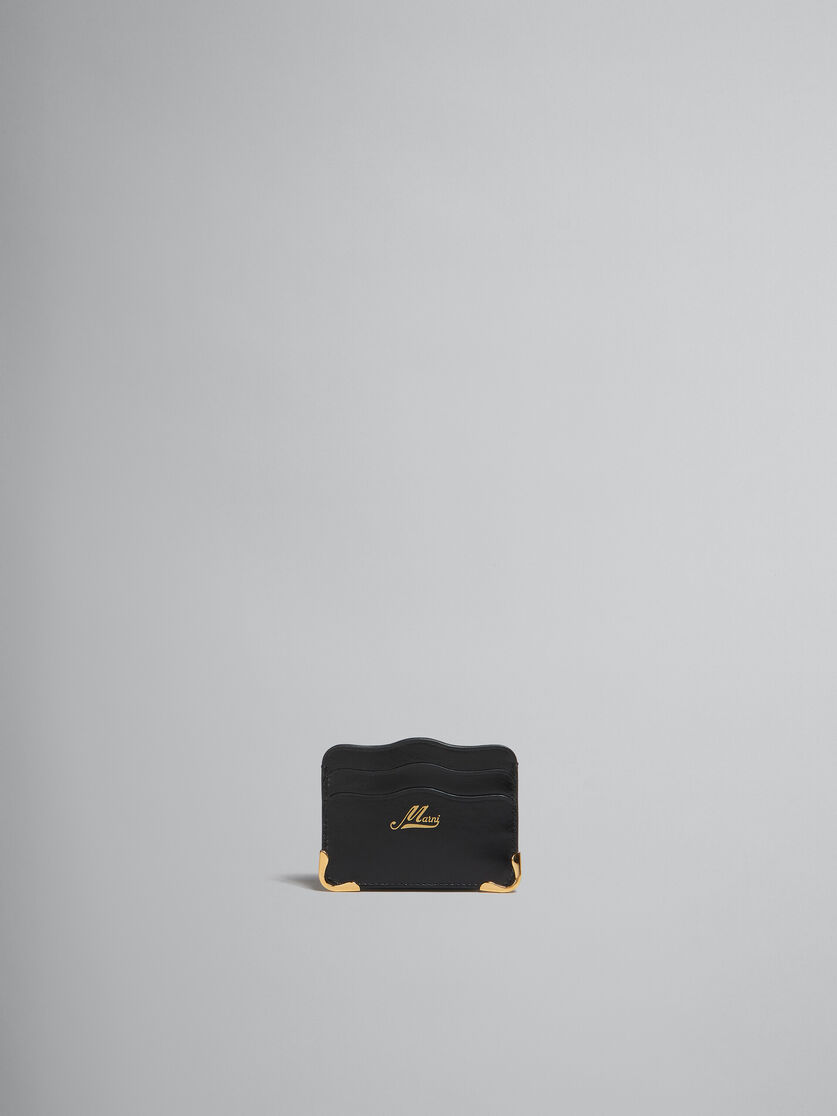 Black leather wavy cardholder - Wallets - Image 1