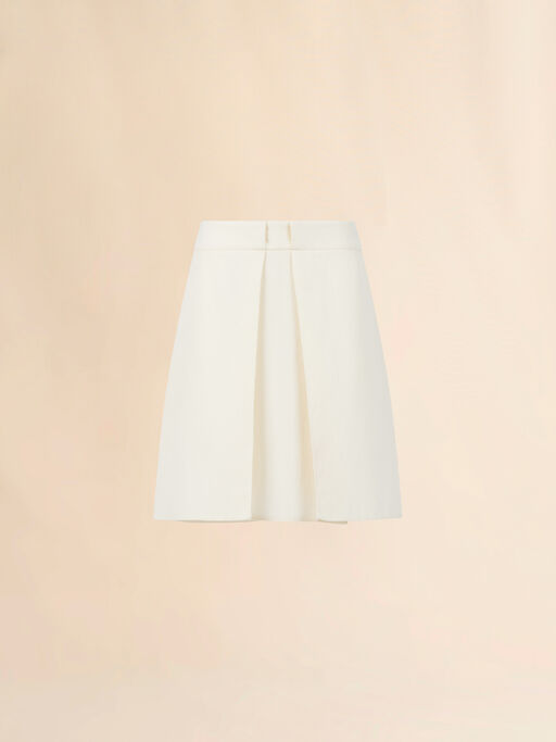 Off-white wool crêpe midi skirt - Skirts