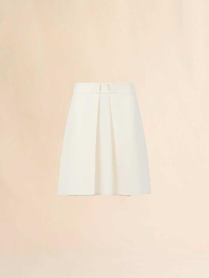 Off-white wool crêpe midi skirt, Image 1