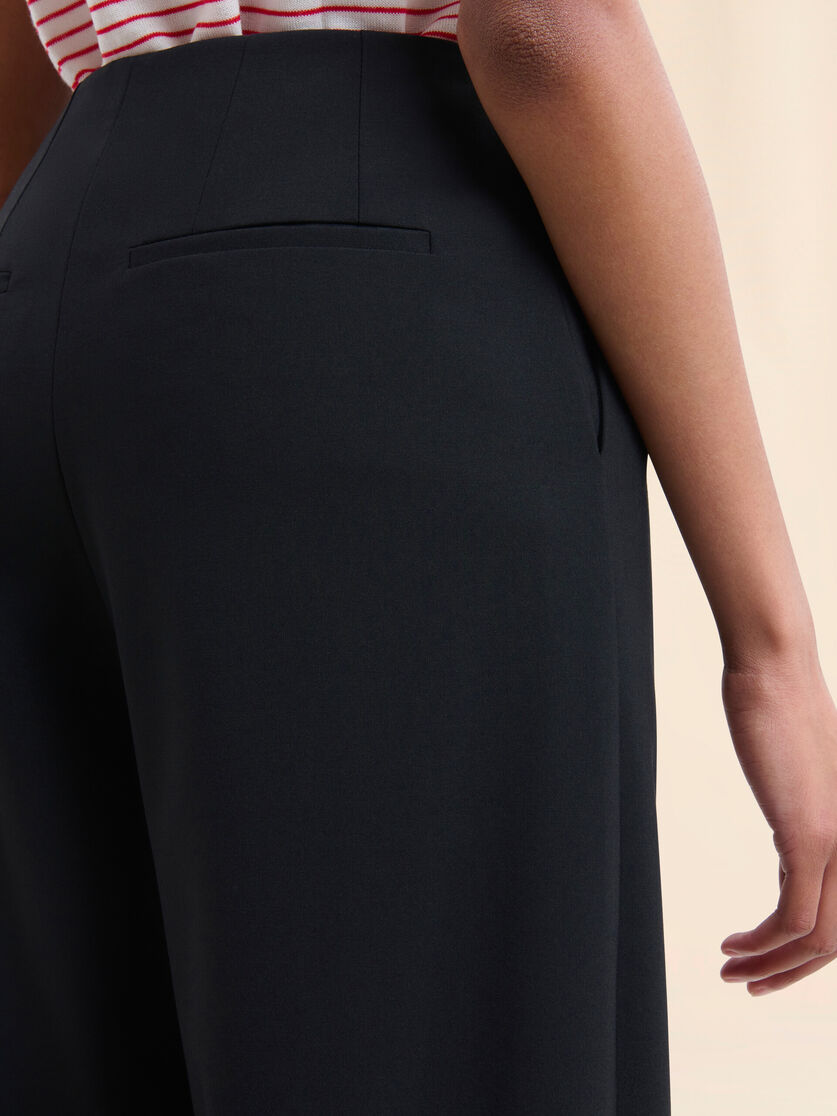 Black wool blend trousers with Marni Symbol - Pants - Image 4