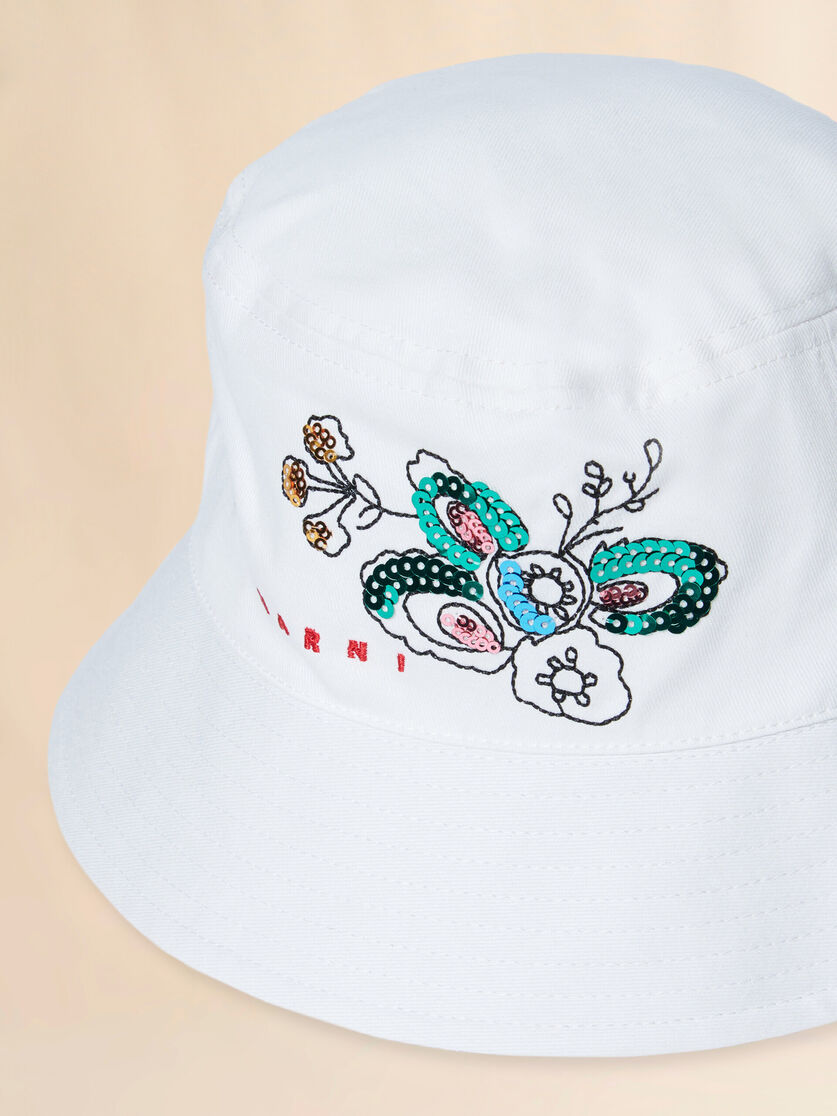 White fisherman hat with sequins - Caps - Image 3