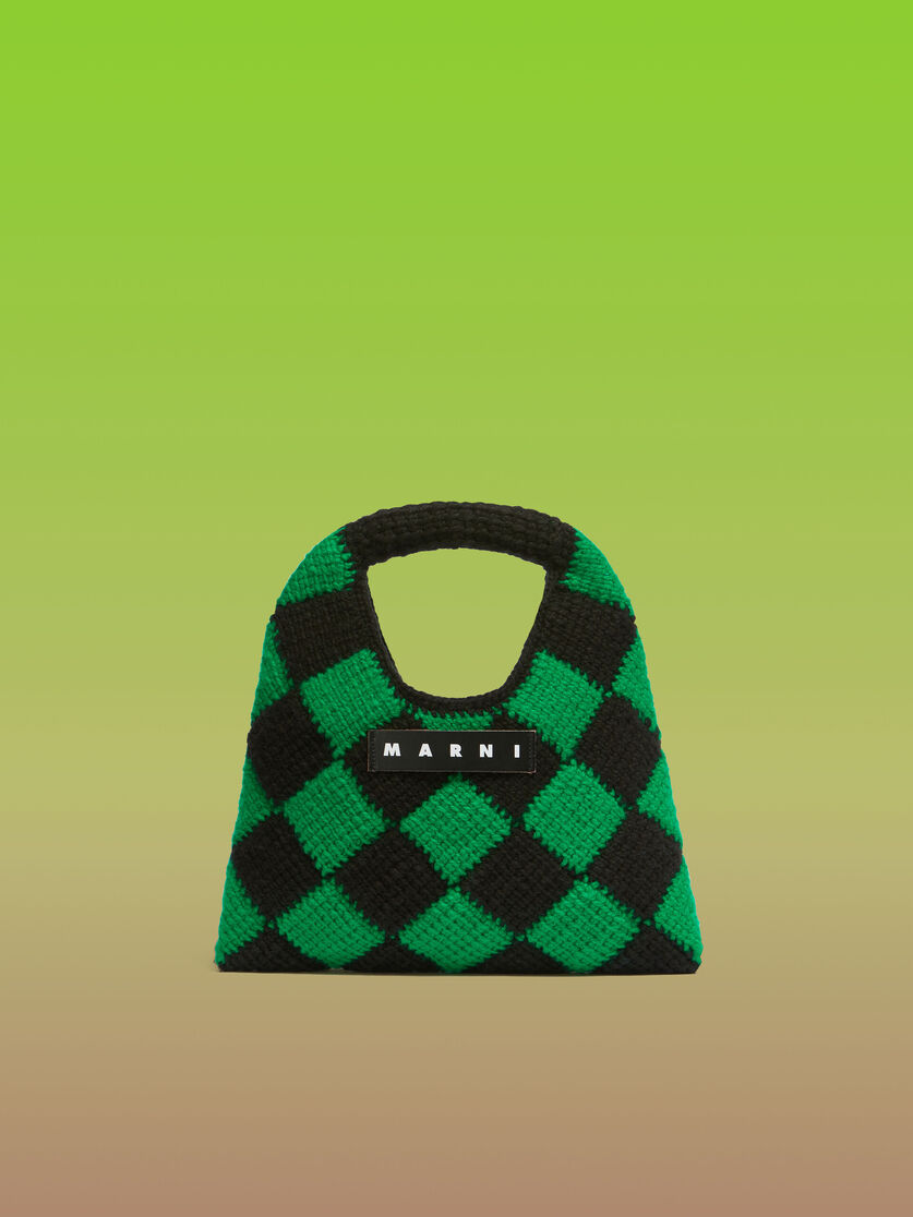 ブルー&ブラウン MARNI MARKET DIAMOND テックウールバッグ ミニ - ショッピングバッグ - Image 1