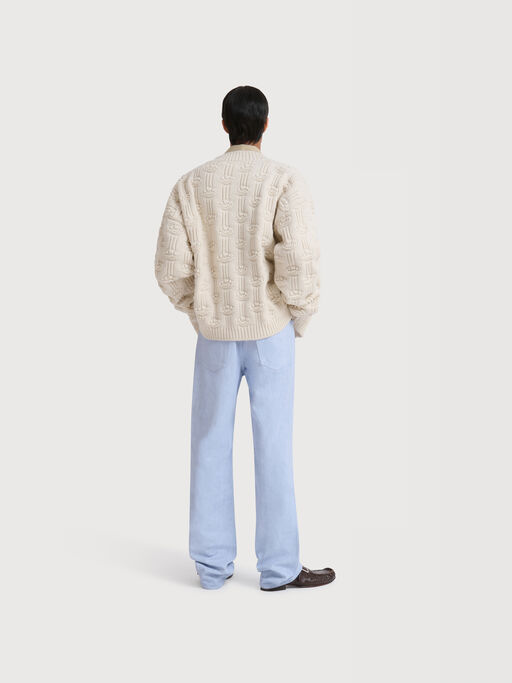 Light blue coated denim jeans - Pants