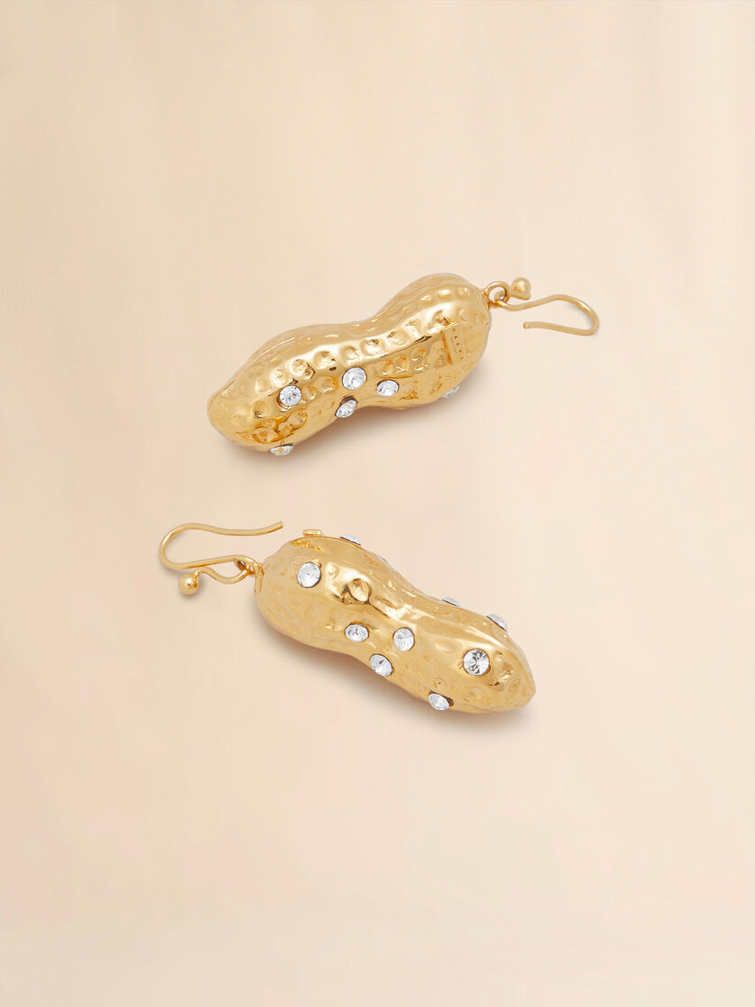 Gold peanut drop earrings - Earrings - Image 3