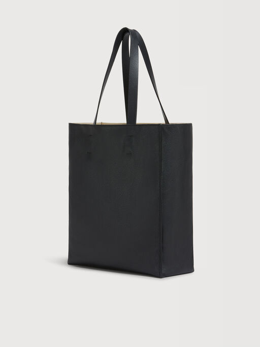 Black leather Museo Soft Tote large with Marni Symbol embroidery - Shopping Bags
