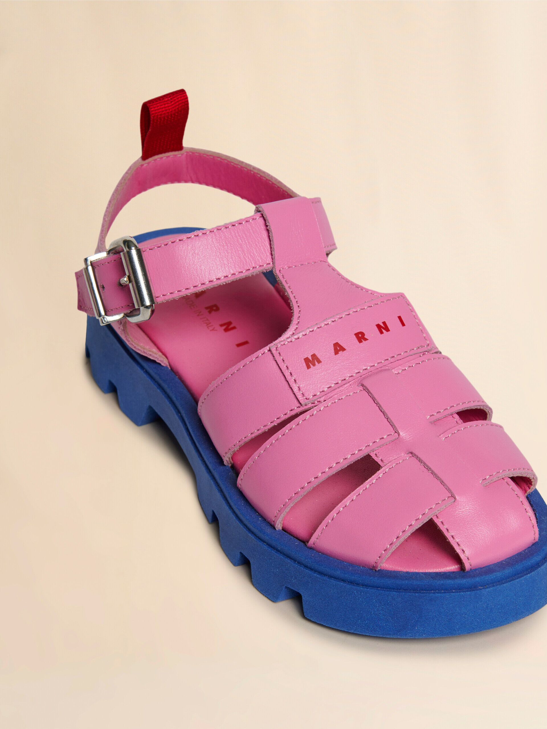 Pink leather fisherman sandal | Marni