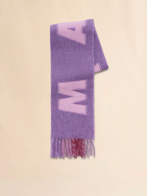 Violetter Schal aus Mohair und Wolle mit Maxi-Logo - Schals