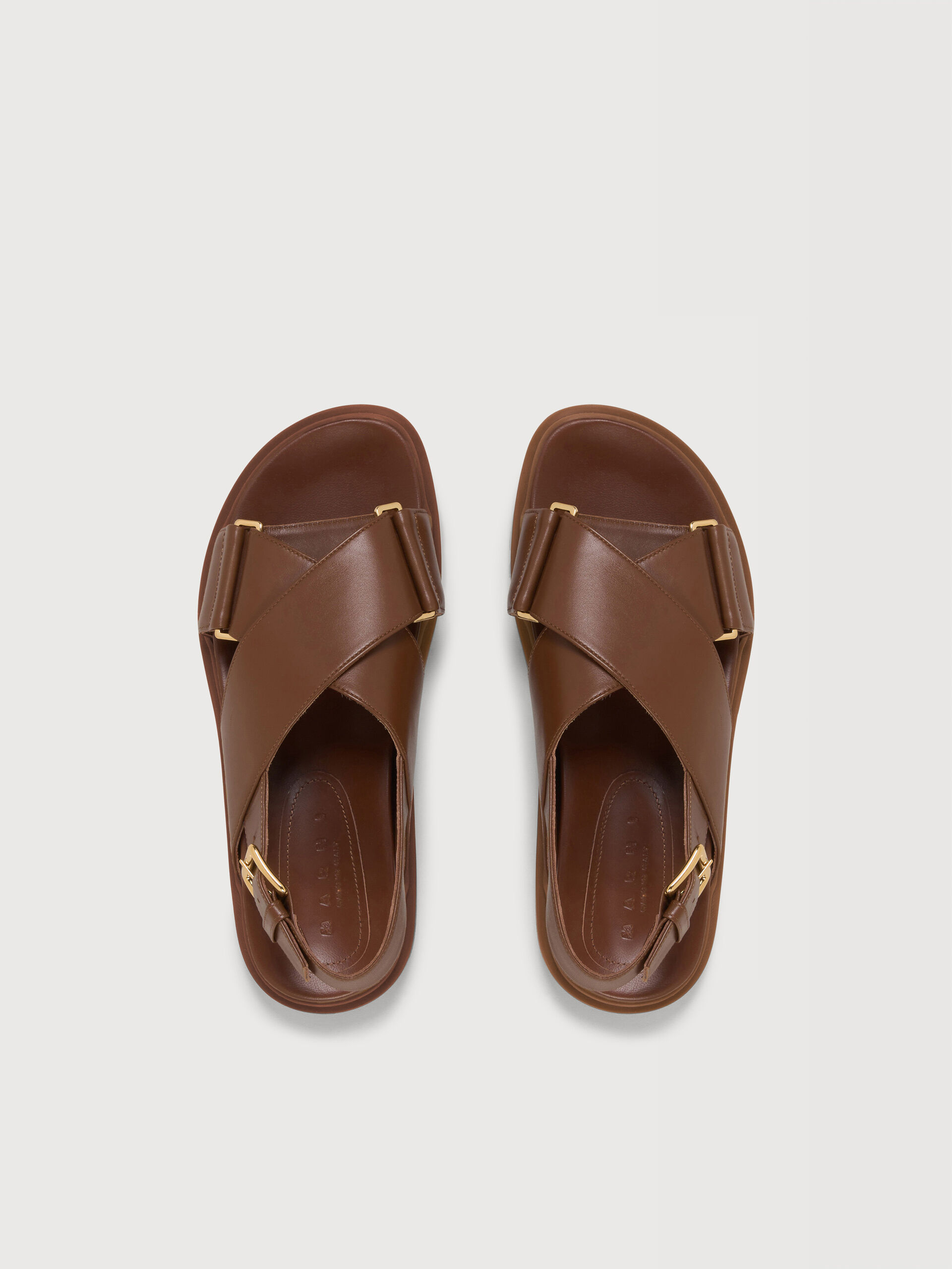 Brown leather Fussbett | Marni