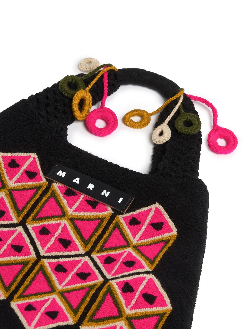 Black MARNI MARKET BELL tech wool bag - Shopping Bags - Image 4